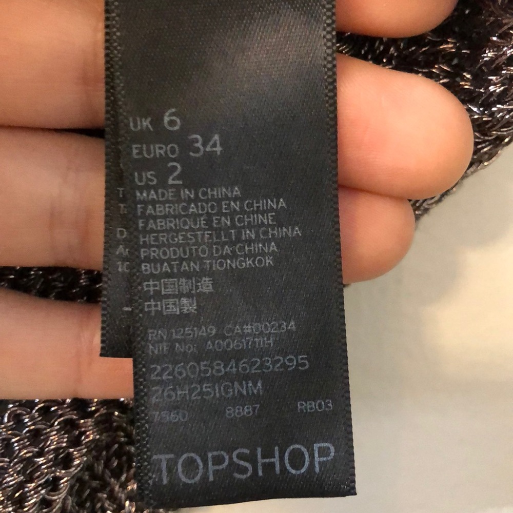 💫 3 for 30 💫 Top Shop Petite Metallic Crop Top - Picture 4 of 5